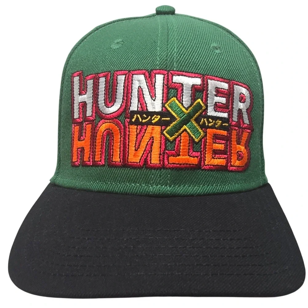 Hunter x Hunter Snapback Hat Green Black Gon Killua Under Brim Graphic Anime Cap